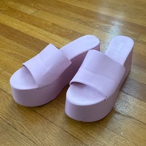 Madden Girl Barbie Pink Platform Sandals Slides Women’s Size 8